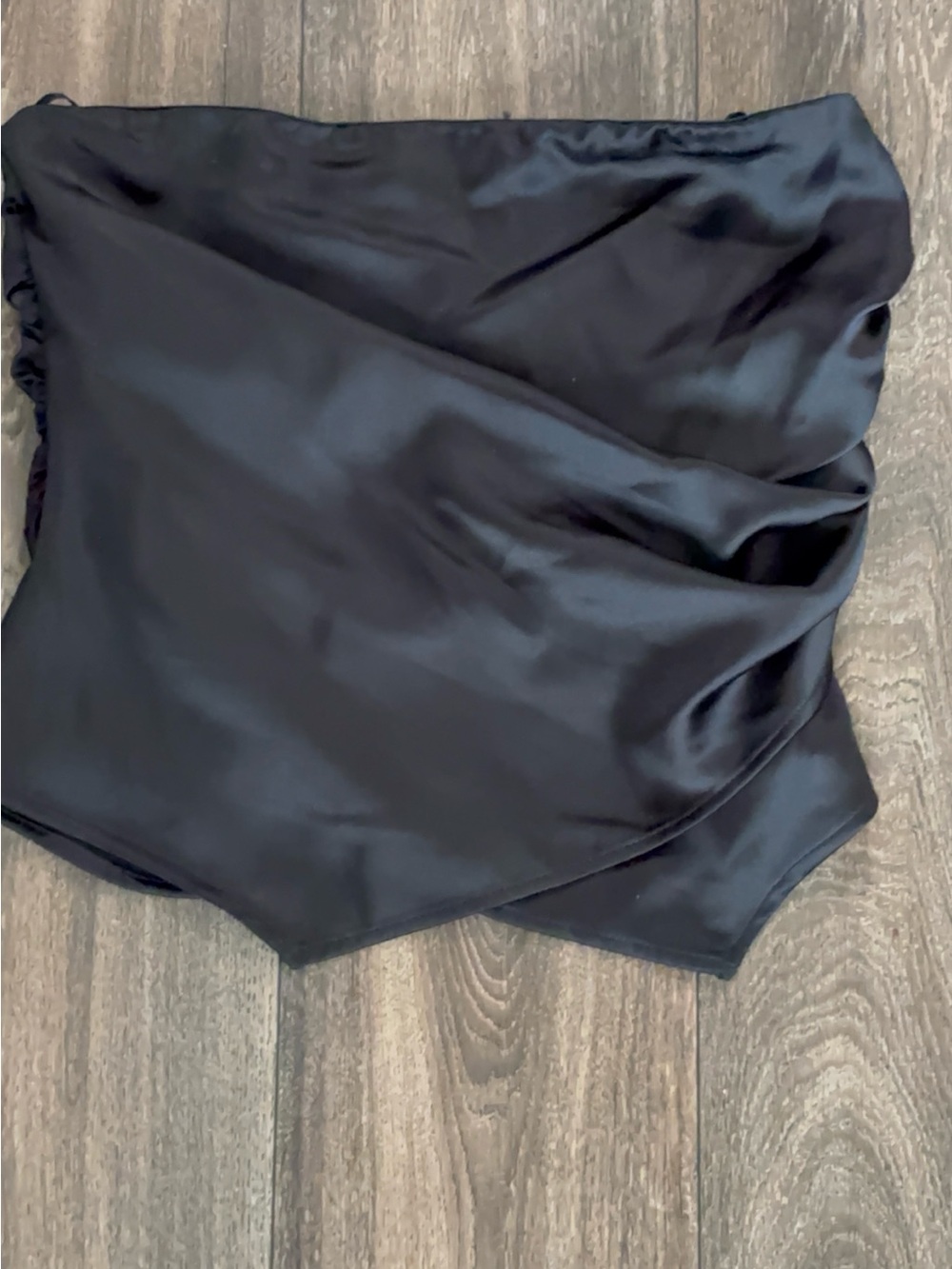 Zara Black Satin Effect Strapless Tube Top-NWT